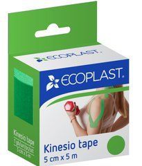 Пластир медичний Кінезіо тейп, 5см x 5м (зелений) ECOPLAST&reg;