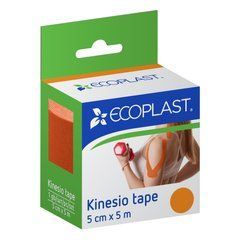 Пластир медичний Кінезіо тейп, 5см x 5м (помаранчевий) ECOPLAST&reg;