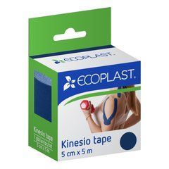 Пластир медичний Кінезіо тейп, 5см x 5м (темно-синій) ECOPLAST&reg;
